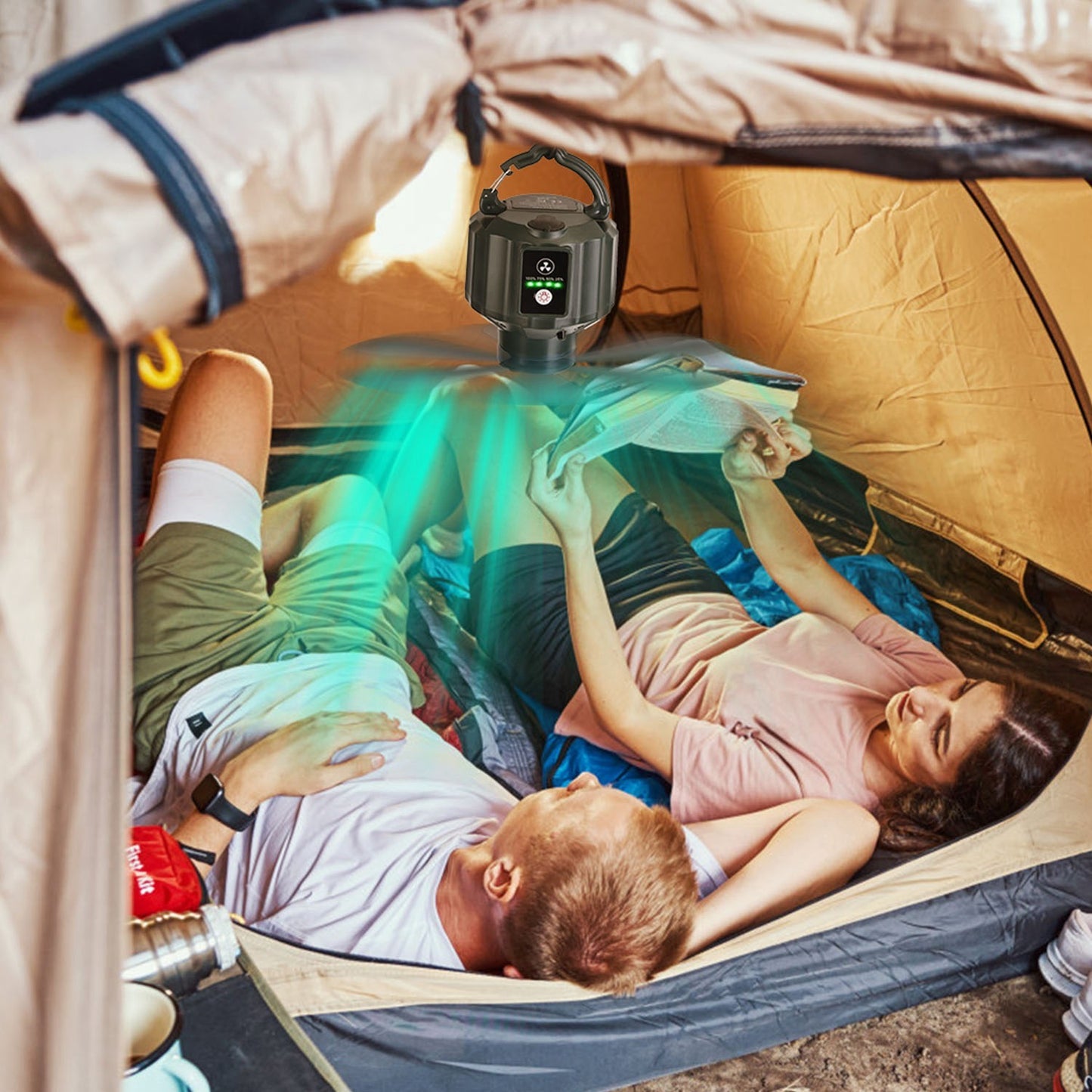 3-in-1 LED Fan: Light, Power Bank & Quiet Breeze