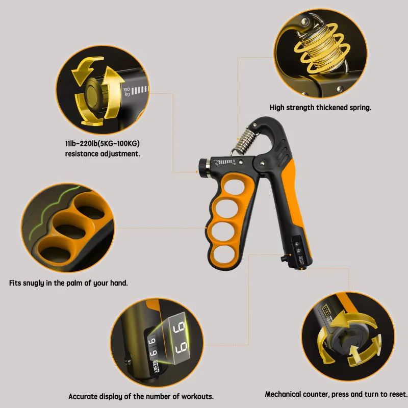 Adjustable 5-100kg Hand Grip Strengthener