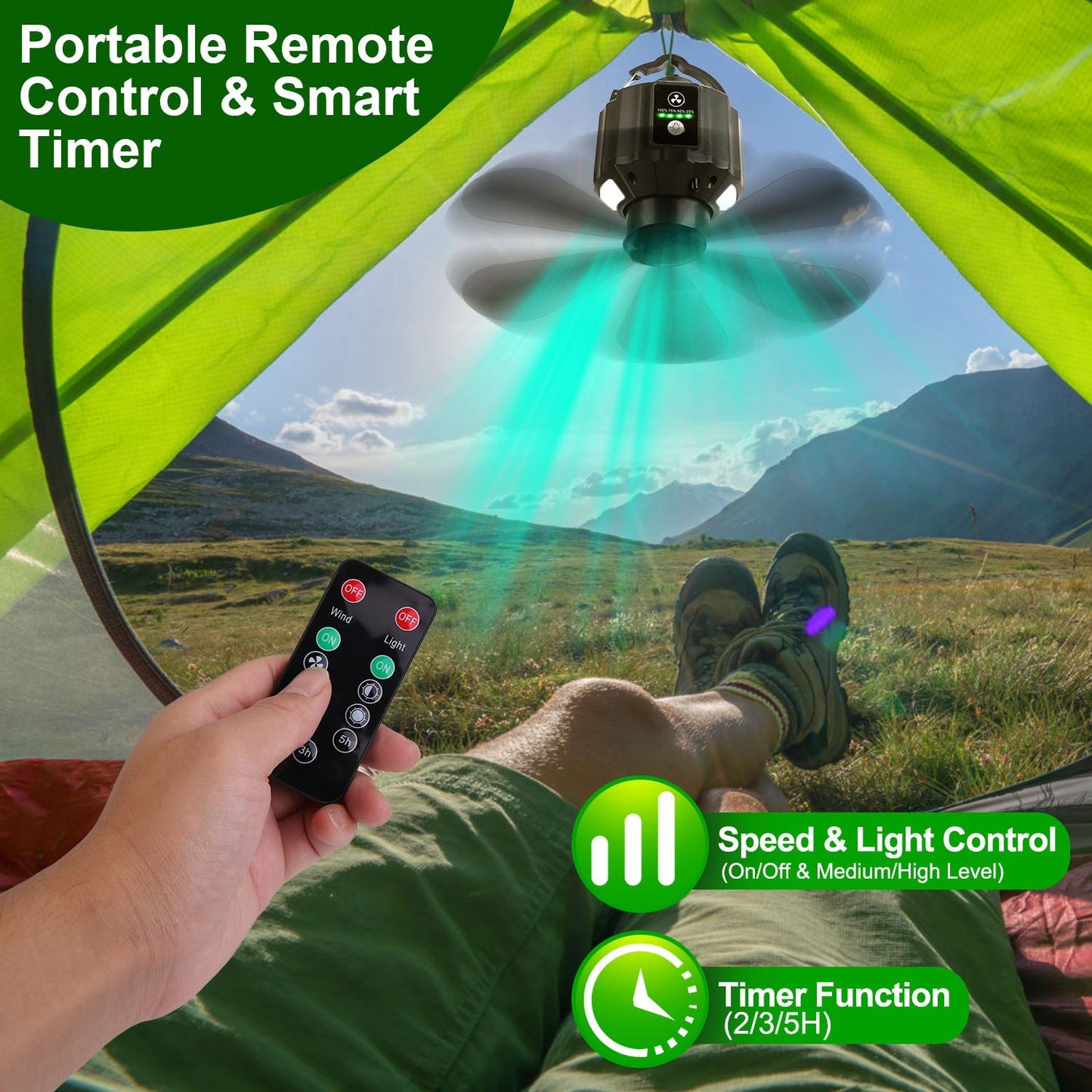 3-in-1 LED Fan: Light, Power Bank & Quiet Breeze