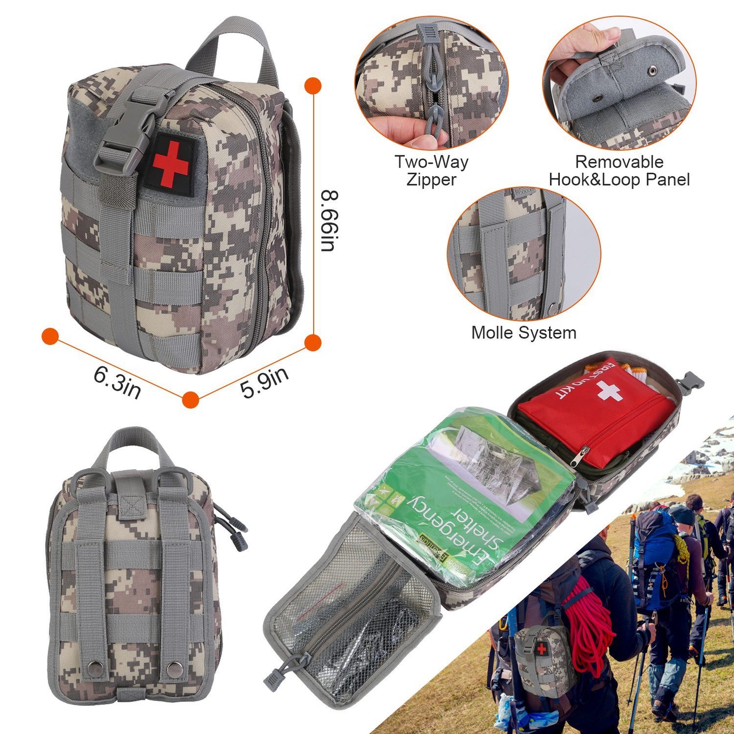 125-Piece Tactical Survival & First Aid Kit