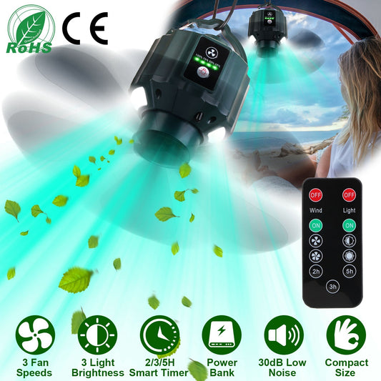 3-in-1 LED Fan: Light, Power Bank & Quiet Breeze